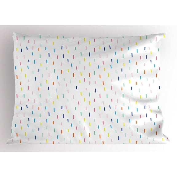 Ambesonne Geometric Pillow Sham, Drizzling Funky Rain, 26" X 20", Multicolor