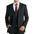thumbnail image 4 of Men's Suit Vest Black Business Formal Dress Waistcoat Vest with 3 Pockets for Suit or Tuxedo L, 4 of 8