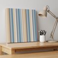 thumbnail image 4 of Ships Next Day Canvas Wall Art 10"x10", Blue Brown Beige Wood Framed Canvas Print Painting, Boho Farmhouse Abstract Stripes Art Ready to Hang Small Picture Wall Decor for Home Kitchen Nursery Office, 4 of 9
