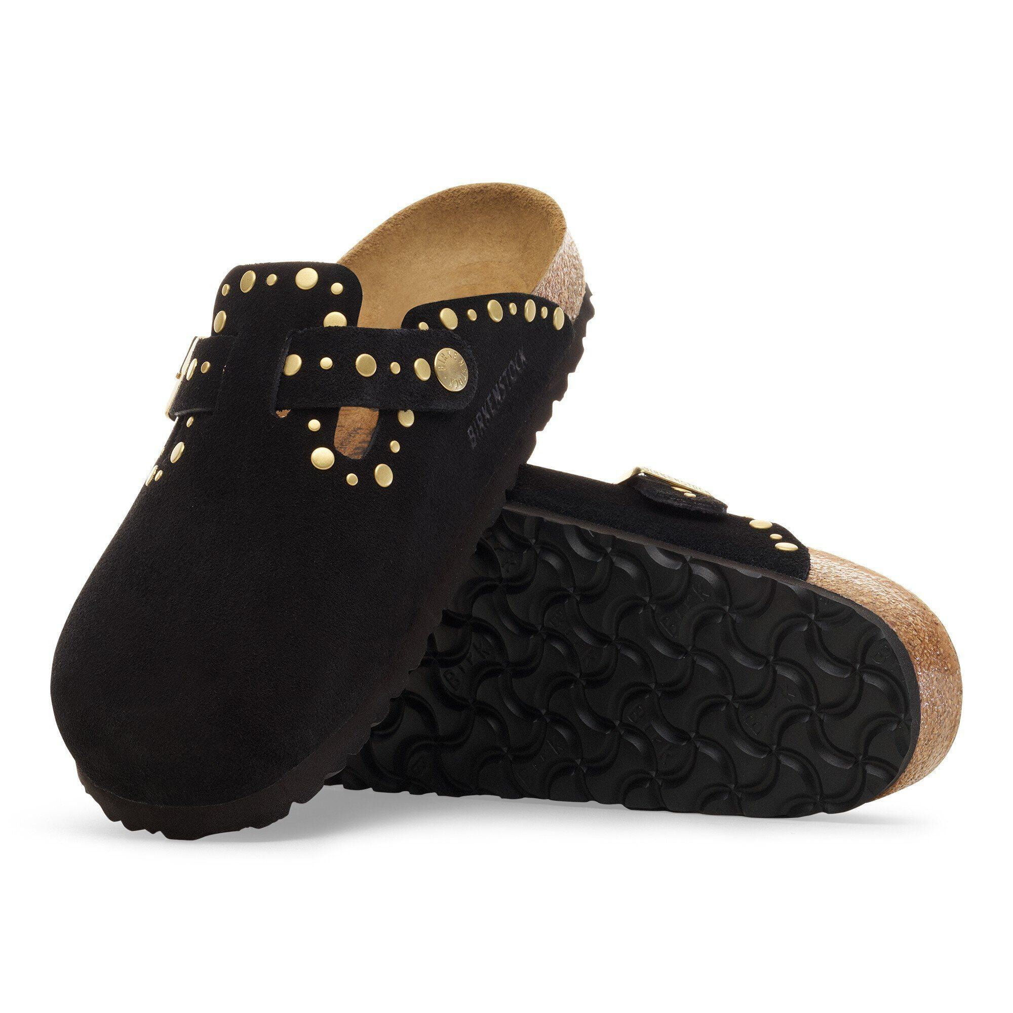 BIRKENSTOCK BOSTON RIVET WOMEN CLOGS - Black - Black / 42 (US Men 9-9.5 / Women 11) / Medium / Narrow