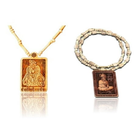 Kamada Combination of Shri Bihari jipendant tulsi mala and exquisite Bageshwar Tulsi (basil) mala,Spritual Pendant Necklace for Women and Men