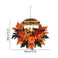 thumbnail image 3 of Loyerfyivos Halloween Door Decorations Home Outside Hello Signs Decor Welcome, Halloween Wreaths for Front Door Indoor Window Thanksgiving Garland Yard Hanging Vintage Maple Leaves Wreath Decor, 3 of 6