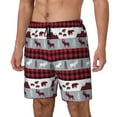 thumbnail image 2 of Fotbe Buffalo Plaid Forest Men’s Swim Trunks Quick Dry Swim Shorts Board Shorts with Mesh Lining-Large, 2 of 9