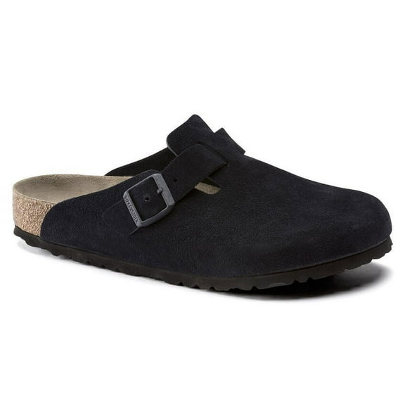 BIRKENSTOCK BOSTON SOFT FOOTBED SUEDE LEATHER Clogs Midnigh Blue