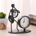 thumbnail image 2 of SXcggal One Creative Iron Stainless Steel Small Desk Clock Iron Retro Personality Clock Gift Birthday Gift Iron Table Alarm Clock With Musical Instruments Gadgets Decoration Craft Decoration, 2 of 8