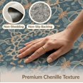 thumbnail image 6 of ODIKA 2'x3' Teal Blue Ornate Medallion Style Tufted Washable Throw Rug Intricate Floral Scrollwork Design With Geometric Border And Central for Hallway, Study Room, Non-Slip Low Profile, Flatwoven, 6 of 7
