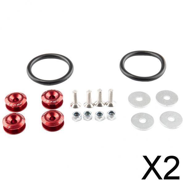 2xSet Parachoques de Aluminio Sujetadores de Liberación Rápida Accesorios Exteriores Universales Rojo 2 piezas