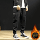 thumbnail image 2 of Pantalones cargo de algodón holgados y casuales con forro polar y pies mágicos para hombre de otoño e invierno de marca de moda para hombres, 2 of 4