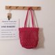thumbnail image 4 of Xiao Hua Bolso de hombro tejido para mujer, bolso de mano y neceser, elegante bolso de playa de verano, 32 x 19 x 26 cm (verde), 4 of 4