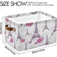 thumbnail image 4 of Coolnut Purple Eiffel Tower Large Square Storage Basket Bin with Handles 1PCS, Foldable Multi Functional Closet Storage Box Shelf Basket for Storing Toys, Books and Clothes Decor Gifts, 4 of 7