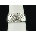 thumbnail image 6 of Diamond Ring Engagement Wedding Band Mens 10K White Gold Round Cut 1.01 Ct., 6 of 9