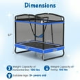 thumbnail image 4 of Patiojoy Trampoline Rectangulaire pour Enfants 6 x 4 Pi Intérieur Extérieur Trampoline Récréatif avec Balançoire Bleu, 4 of 10