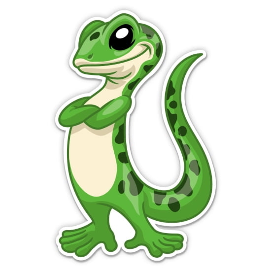 Cute Cartoon Gecko - 3" Vinyl Sticker - For Car Laptop Water Bottle Phone - Waterproof Decal