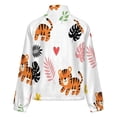 thumbnail image 6 of Jackets for Women Winter Coat Jackets Flannel Stand Collar Jacket(Cute Tiger Leaf Pattern,Size:S-4XL), 6 of 7