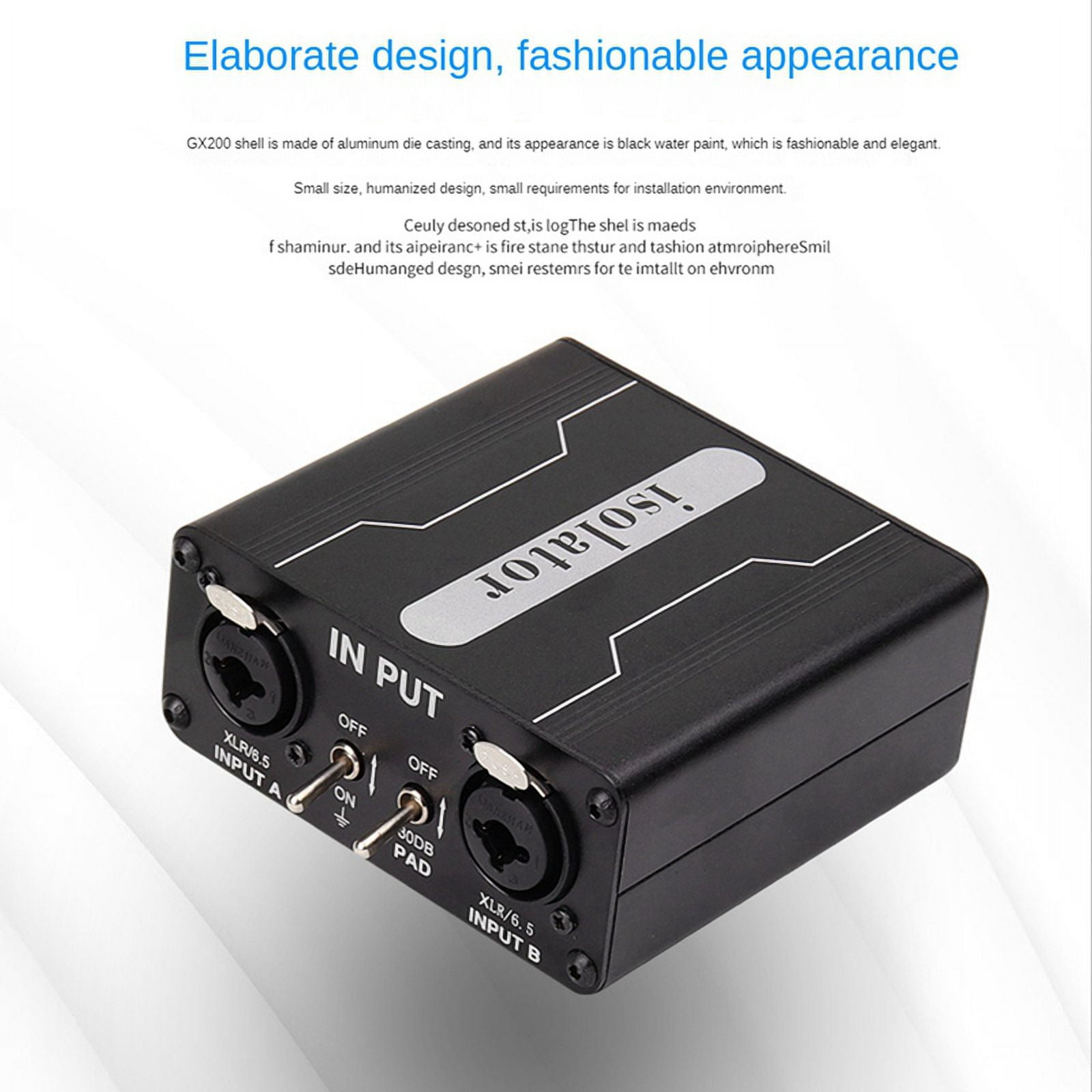 2X GX200 Audio Isolator Dual-Channel 6.5 XLR Mixer Audio Isolator Current Sound Noise Microphone Common Ground Filter