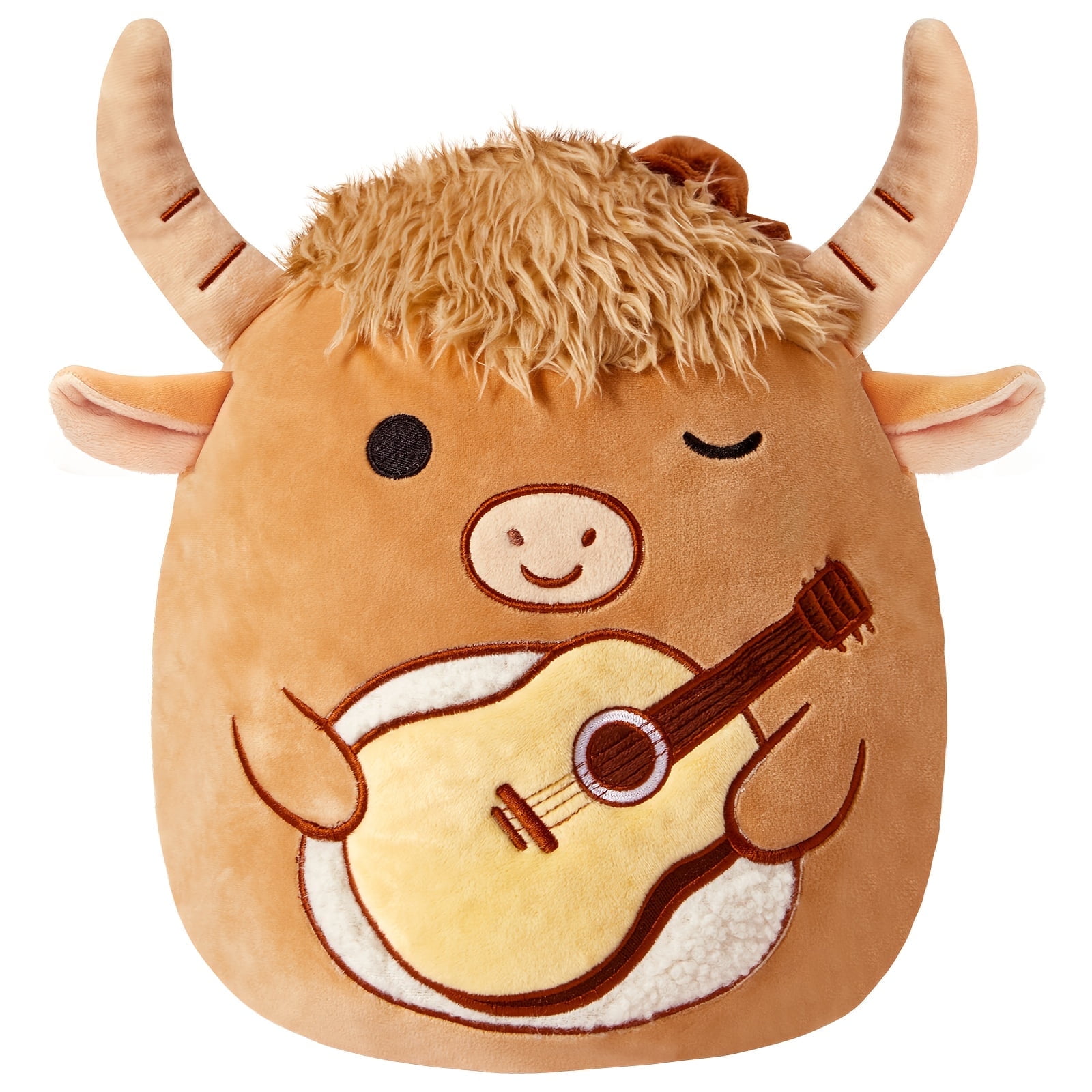 16-Inch Highland Cow Plush Pillow - Large Cute Scottish Cow Stuffed Animal Toy, Soft Kawaii Hugging Plushie
