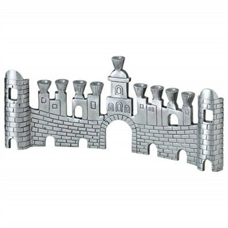walls of jerusalem aluminum chanukah menorah