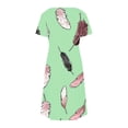 thumbnail image 5 of YuXingFu Plus Size Women's Dress Sexy Dresses - Floral, V-Neck, Short Sleeve, Midi for 2026 Mint Green S, 5 of 8