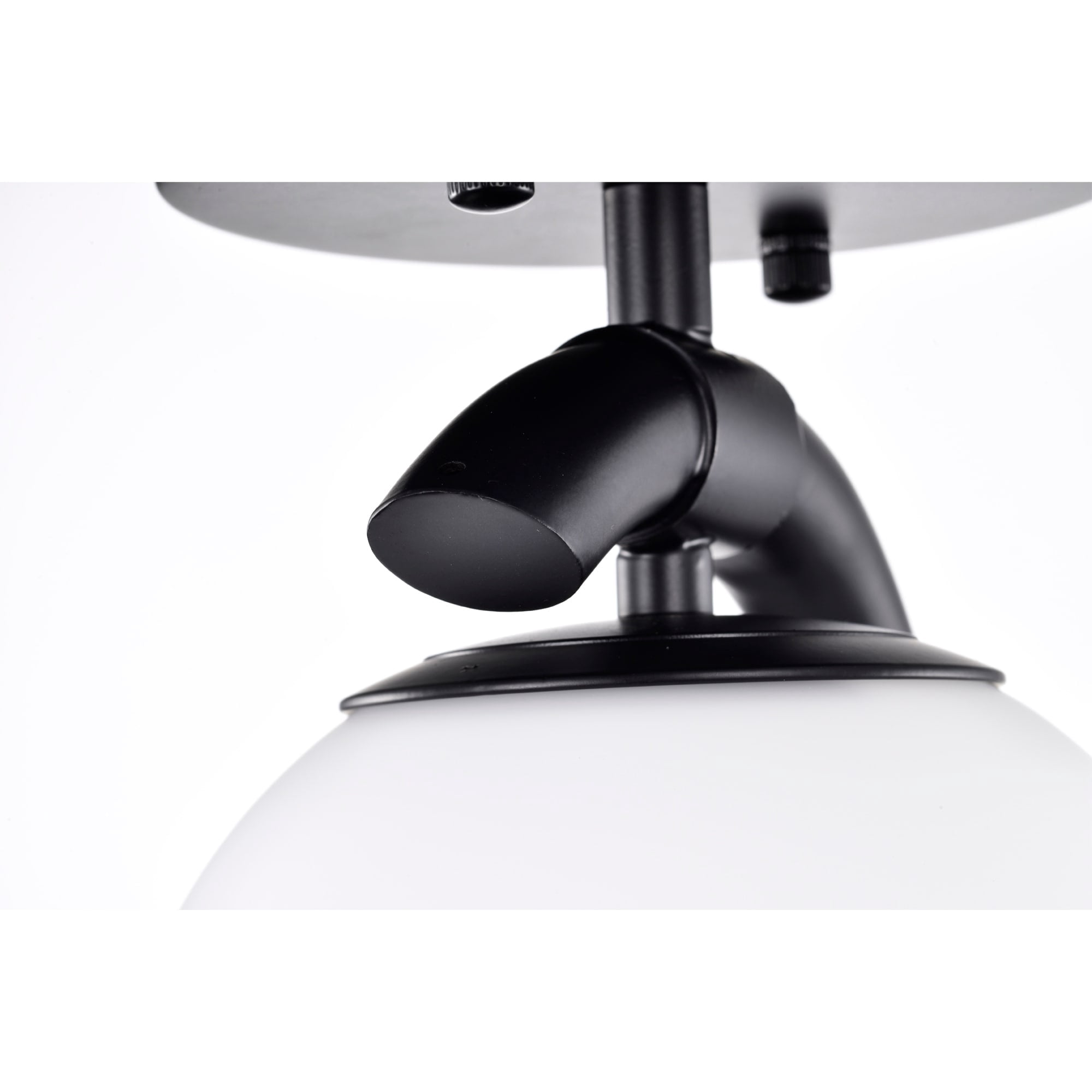 Samina 7 in. 1-Light Indoor Matte Black Finish Semi-Flush Mount Ceiling Light with Light Kit