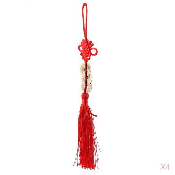 Adorno de decoración interior de nudo Colgante de moneda china Shui 4 Sunnimix