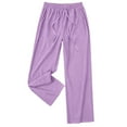 thumbnail image 2 of Xunlbb Women Wide Leg Pants, Women's Loose Wide Leg Pants High Waist Straight Pants Casual Pants ,Purple S, 2 of 7