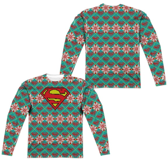 Superman Shield Sweater (Front Back Print) Mens Long Sleeve Sub Shirt