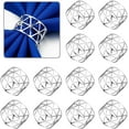 thumbnail image 1 of 12 Pieces Silver Napkin Ring Personalized Metal Napkin Ring Openwork Napkin Ring for Wedding, 1 of 5