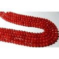 thumbnail image 1 of Perles Facettées en Jade Naturel Rouge Teinté, Perles de Qualité AAA 6 mm, 1 of 6