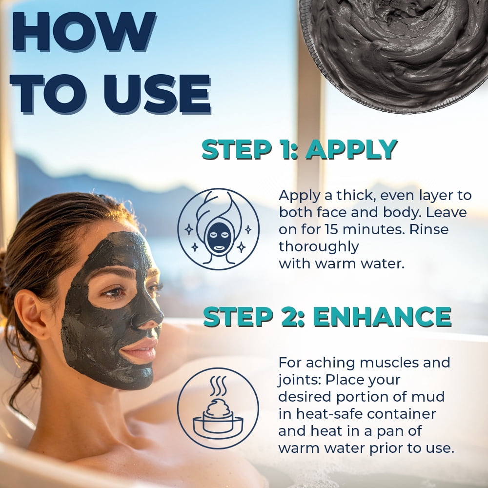 Natural Elephant Dead Sea Mud Mask 40oz (Pack of 4 9.9oz Jars)