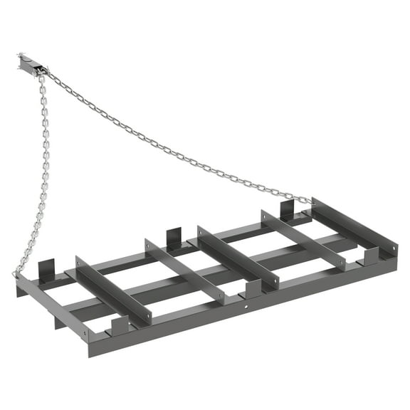 Drag Harrow Driveway Grader, Heavy Duty Tow Behind Lawn Rake with 6 Ft Chain, 2 Adjustable Bars, Driveway Drag for Gravel, Sand, Lawn, Soil, Hay, ATV, UTV