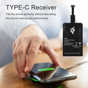 Type C 1000mA Magic Tag Super-Fast Qi Wireless Charging Receiver and Adapter Compatible with Android Phones