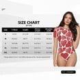 thumbnail image 5 of KLL Women 's Crew Neck Bodysuit Jumpsuits Hearts Print Short onesies Stretch T Shirts, 5 of 7