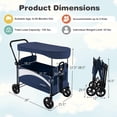 thumbnail image 3 of Costway 2-Seat Wagon  Stroller Folding with Adjustable Canopy Net Content 1 Each Age Group Infant Navy, 3 of 10