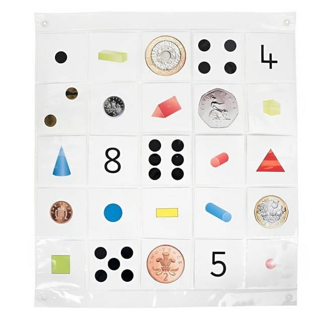 TTS Transparent Pocket Mat 5x5 for Bee-Bot Blue-Bot Coding Robot, Educational Programmable Robots Accessory Activity Play Mats Toys, Classroom STEM Learning Teaching Programming