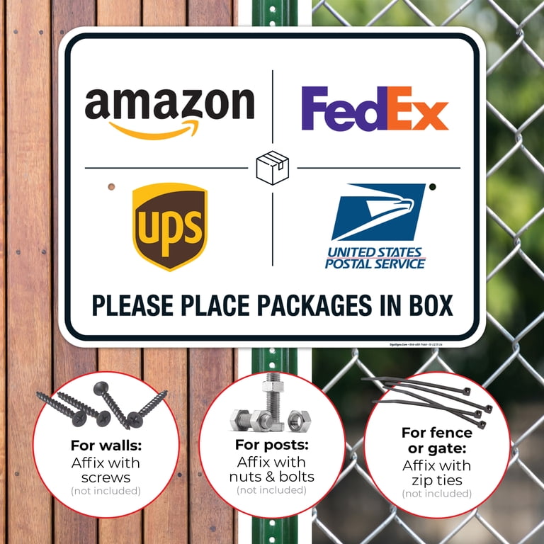 Delivery Instruction Sign Designer UPS FedEx Leave Packages In Bin ...