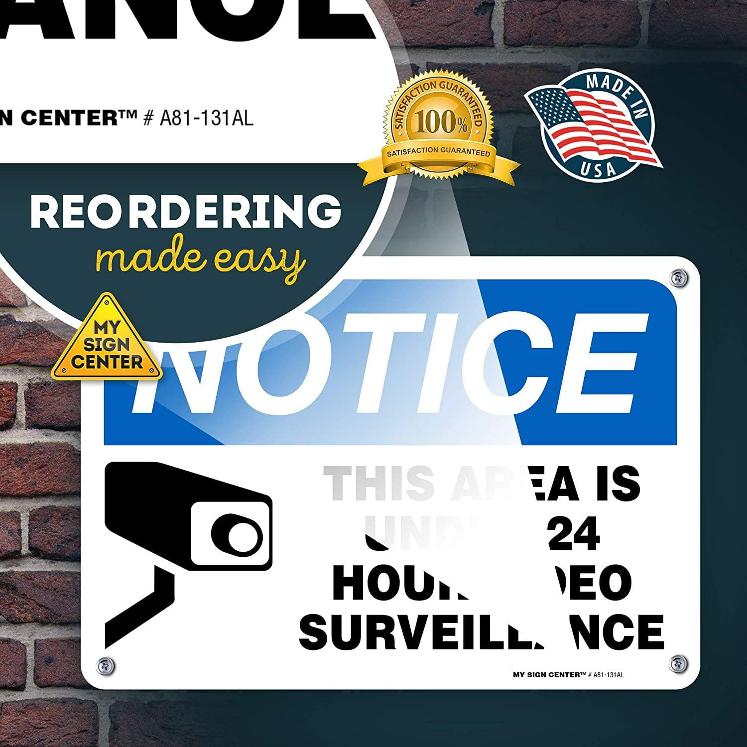 CCTV 24HOUR Camera In Operation Sign Aluminium Waterproof Outdoor Rust free