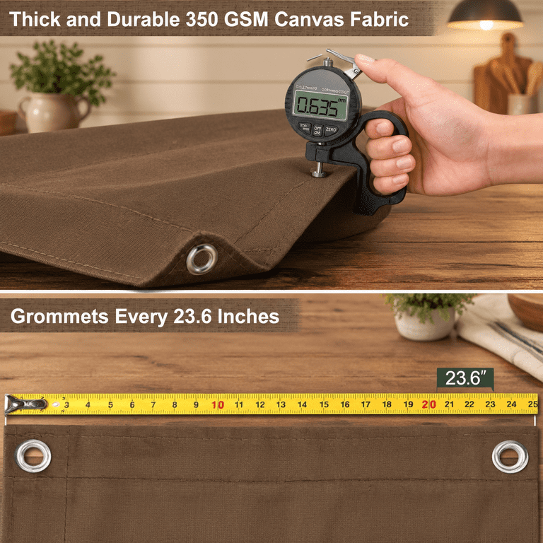 Canvas Tarp 8x10 Ft 12 Oz Heavy Duty Waterproof Dark Brown - Walmart.com