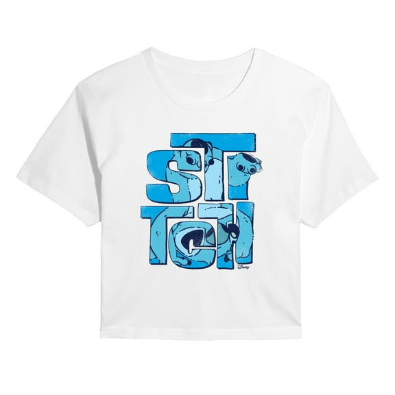 Lilo & Stitch - Stitch Stack - Juniors Cropped Graphic T-Shirt