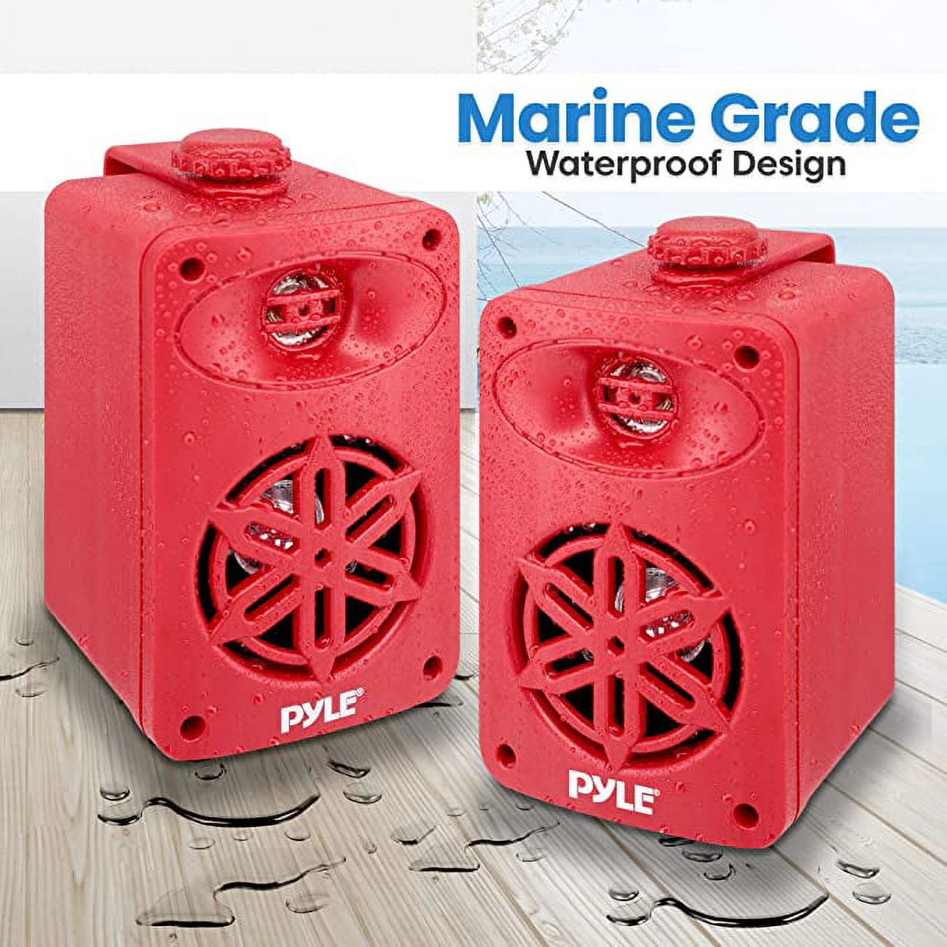 PyleUsa Bluetooth Indoor Outdoor Speakers Pair-500 Watt Dual Waterproof 5.25” 2-Way Full Range Speaker System w/ 1/2” High Compliance Polymer Tweeter-Home, Boat, Marine,Deck,Patio,Poolside PDWRBT56BL