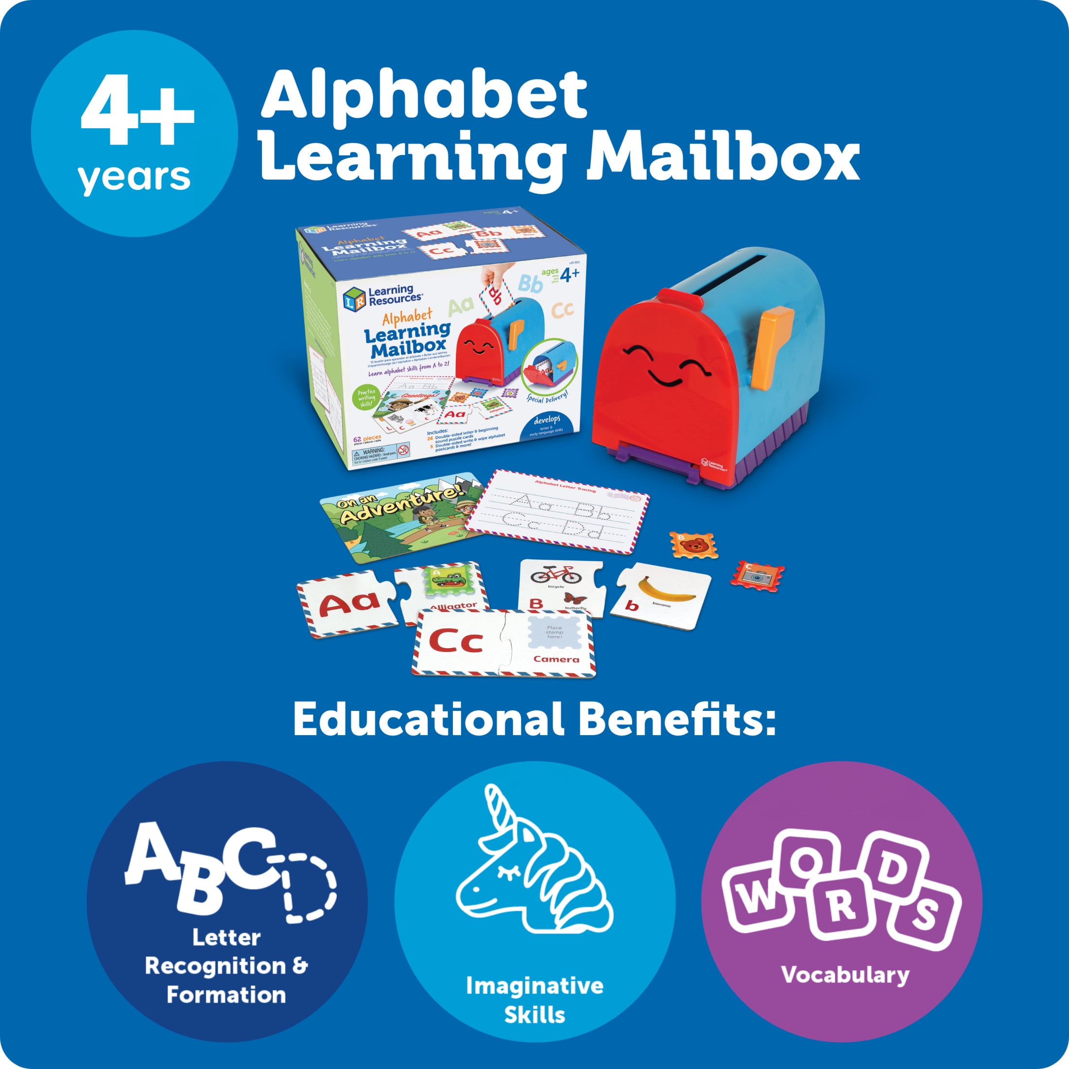 Learning Resources Alphabet Learning Mailbox Preschool Learning Toys Ages 4+