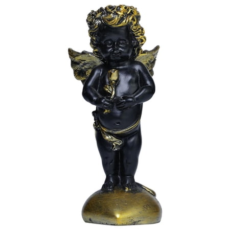 European Angel Statue Home Decor Christmas Ornaments Decoration Sculpture Cherubs Stand Black