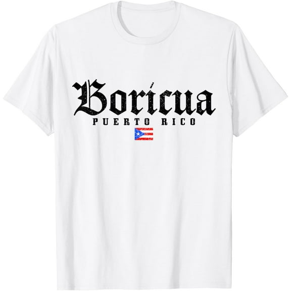 Puerto Rico Boricua Vintage Puerto Rican Flag Pride T-ShirtMen and women, White T-shirt, size: Extra large