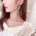 thumbnail image 5 of Solennerer Light Luxury Fashion Banquet Dress with Earrings, Blooming Flowers, Luxurious Atmosphere, Zircon Flowers, High-end Earrings, 5 of 14