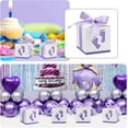 thumbnail image 2 of PH Footprints Candy Box Purple Newborn Baby Shower Paper Boxes Folding Boxes Pink Paper Gift Box with Ribbon Birthday Wedding Party Table Decor Gift Favor 2.4 x 2.4 x 2.4 Inch 30 Sets Purple, 2 of 7