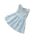 thumbnail image 2 of LoyisViDion Baby Girls Dress Clearance Fashion Baby Kids Girl Sleeveless Flower Print Dress Princess Dresses Light blue 4-5 Years, 2 of 8