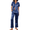 Navy Blue, variant on EKOUAER Pajamas for Women Set Satin Two Piece Pjs Sets Ric Rac Trim