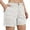 2AG# White, variant on Cargo Shorts Women Elastic Mid Rise Outdoor Hiking Athletic Button Denim Knee Bermuda Plus Size Casual Lady Clothes W/Pockets Green XL 8" inseam