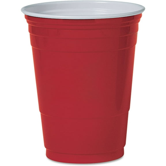 Red  Cup Cold Plastic Party Cups 16 Ounce 50 Cups