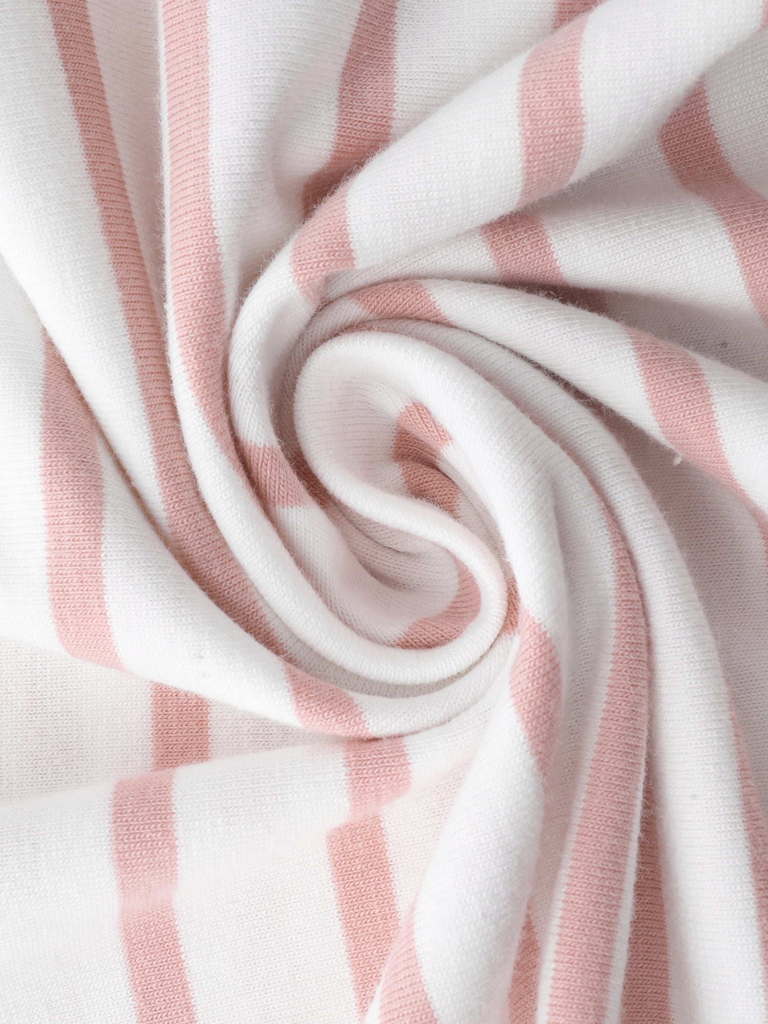 DARING DIVA Pajama Striped Cotton Long Sleeve Crew Neck Sleep Shirts XL Pink Striped