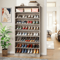 thumbnail image 5 of Tribesigns Shoe Cabinet, 9 Tiers 40-45 Pairs Wood Freestanding Shoe Cabinet, 70.8'' Tall Shoe Cabinet with Open Storage for Entryway, Beige Gray, 5 of 6